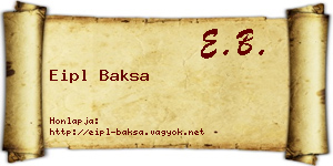 Eipl Baksa névjegykártya